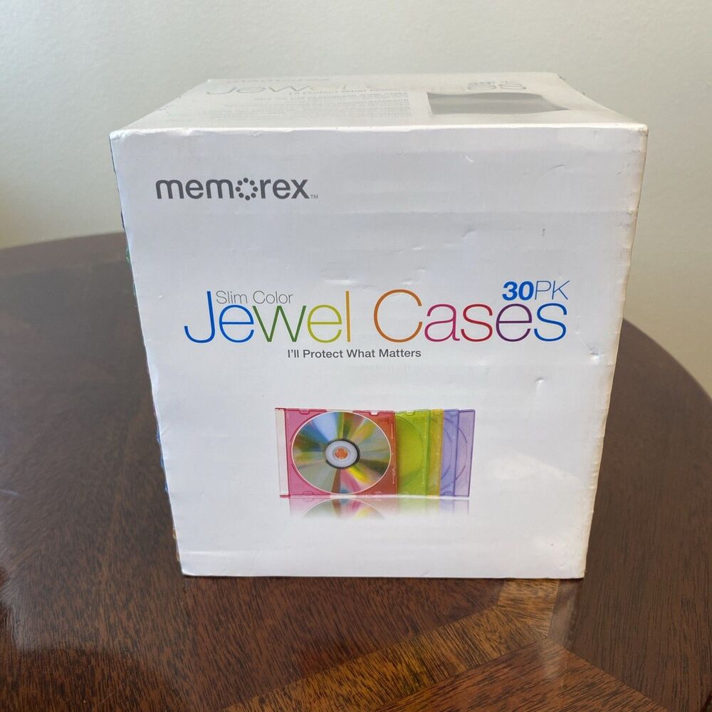 Memorex 30 Pack Slim Clear Jewel Cases CD/DVD High Impact Durable - NEW Sealed !
